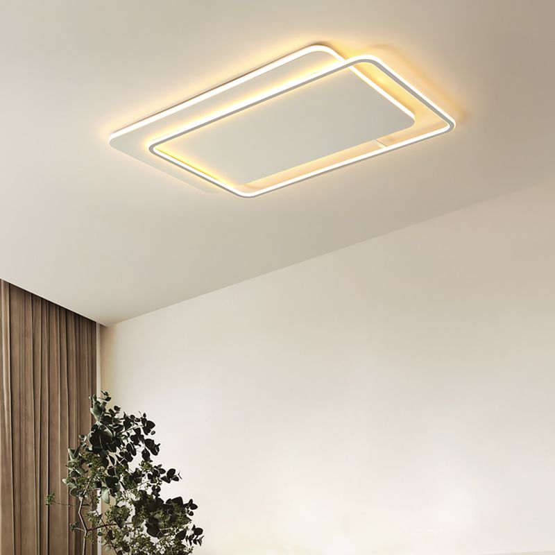 Modern LED Metal Flush Light White Flush Mount Ceiling Light for Living Room