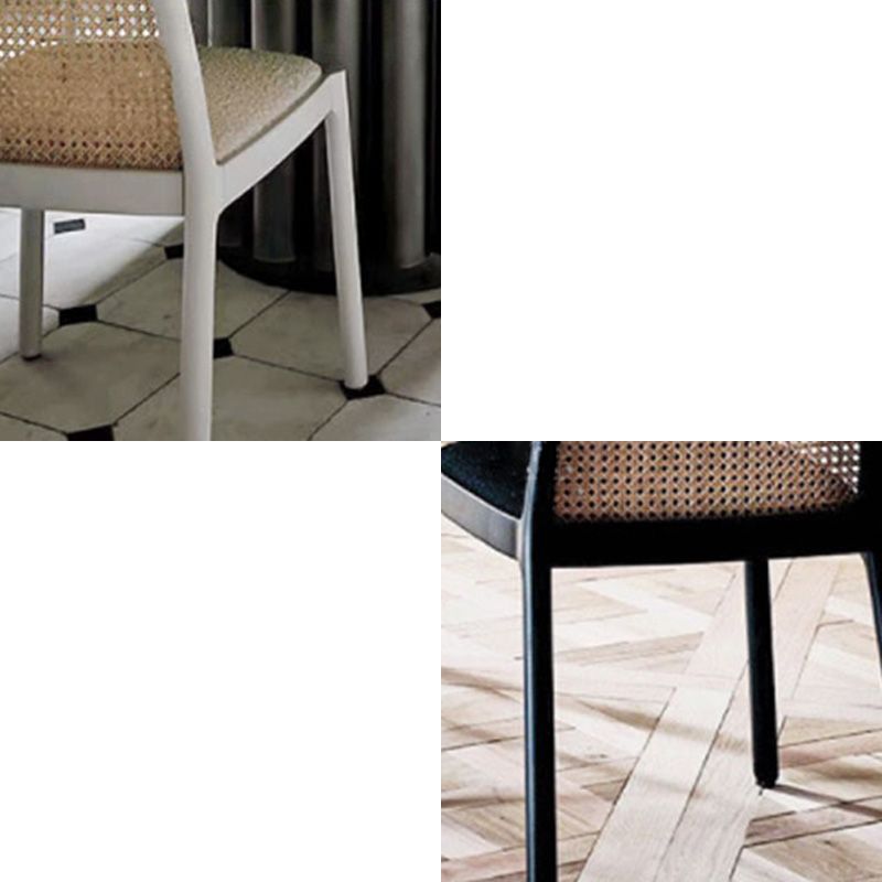 Contemporary Armless Chairs Upholstered Dining Chairs with Wood Base