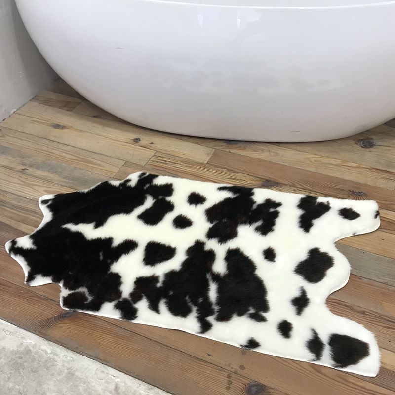 Fancy Cow Skin Print Rug zwart-wit modern tapijt synthetisch machine wasbare vlekbestendig niet-slip tapijt voor kamer