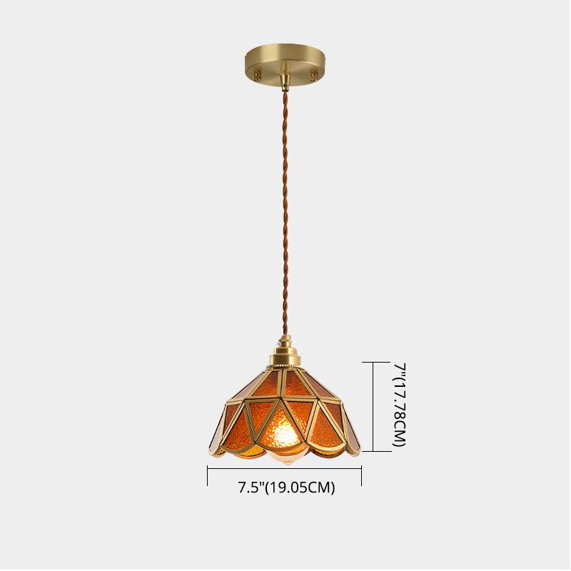 Icy Clear Glass Shade Hanging Lamp 1 Light Tiffany-Style Pendant Light Fixture for Bedroom