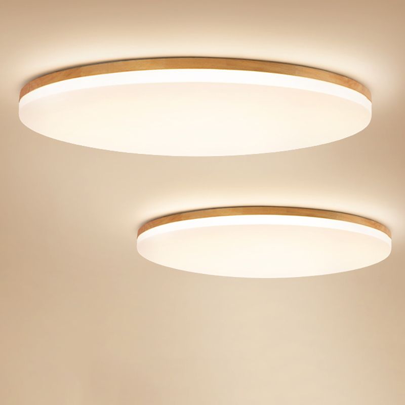 Minimalistische LED-inbouwcirkellamp Houten inbouwplafondlamp voor slaapkamer