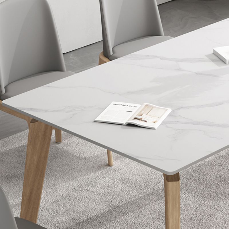 Contemporary Dining Set 1/2/5/7 Pcs Rectangle Dining Table with Upholstered Chairs