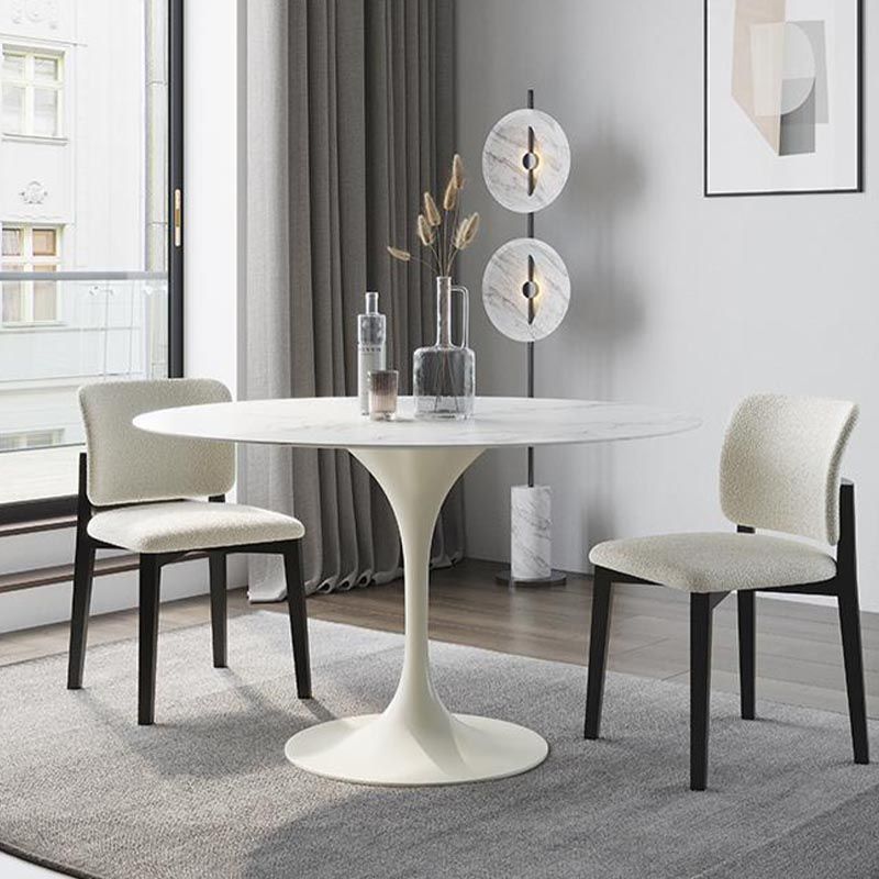 Round Stone Dining Table Tulip Base Dining Table for Dining Room