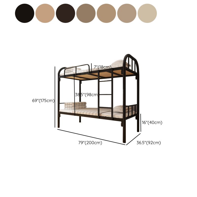 Contemporary Bunk Bed Iron Solid Color Bed With Headboard and Footboard