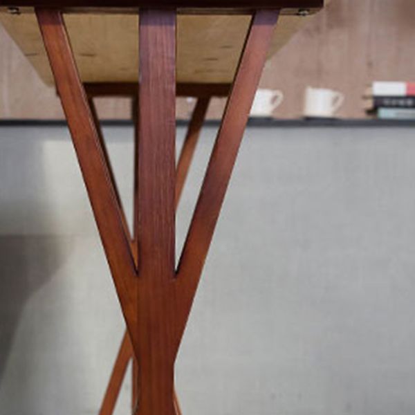 Modern Style Bistro Bar Table Rectangle Solid Wood Bar Table for Dining Room