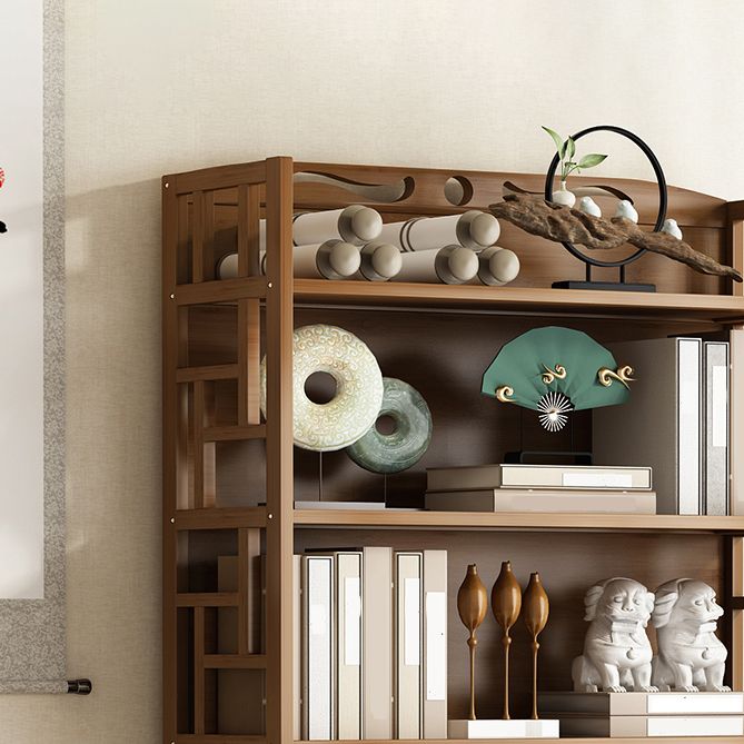 Brown Color Modern Style Bookshelf Closed Back Wood Bookcase