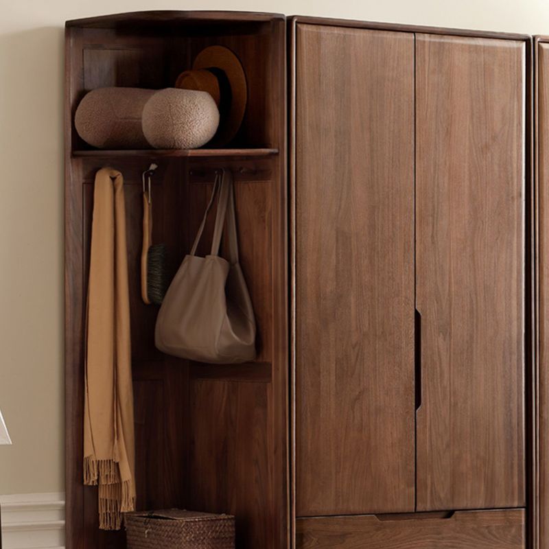 Contemporary Brown Storage Cabinet Solid Wood Wardrobe Cabinet