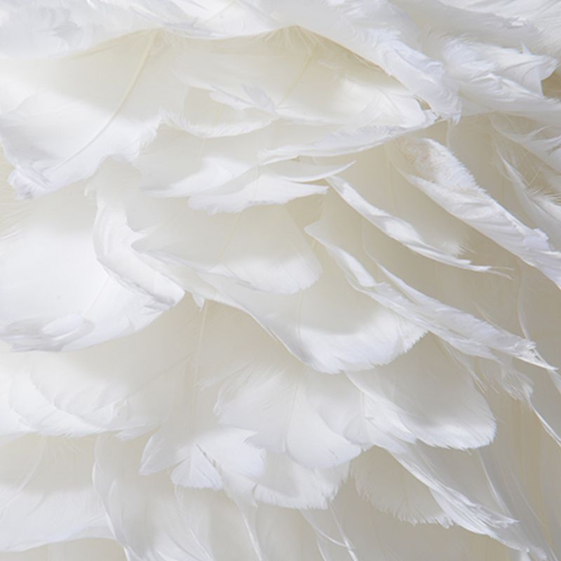 Lampada lampadinale Globe moderni lampadario a lampadario bianco multipla con tonalità di piuma