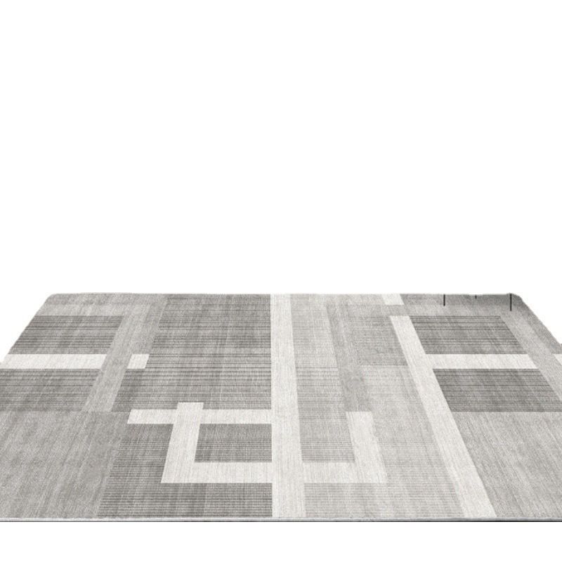 Modern Striped Carpet Polyester Grey Carpet Tear Resistant Carpet for Living Room