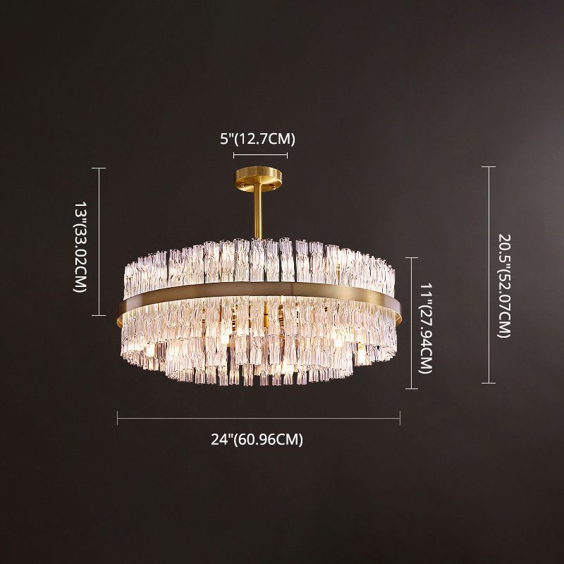 Moltiplicatore Crystal Crystal Light Modern Metal Round Living Room Lampella Luce in oro