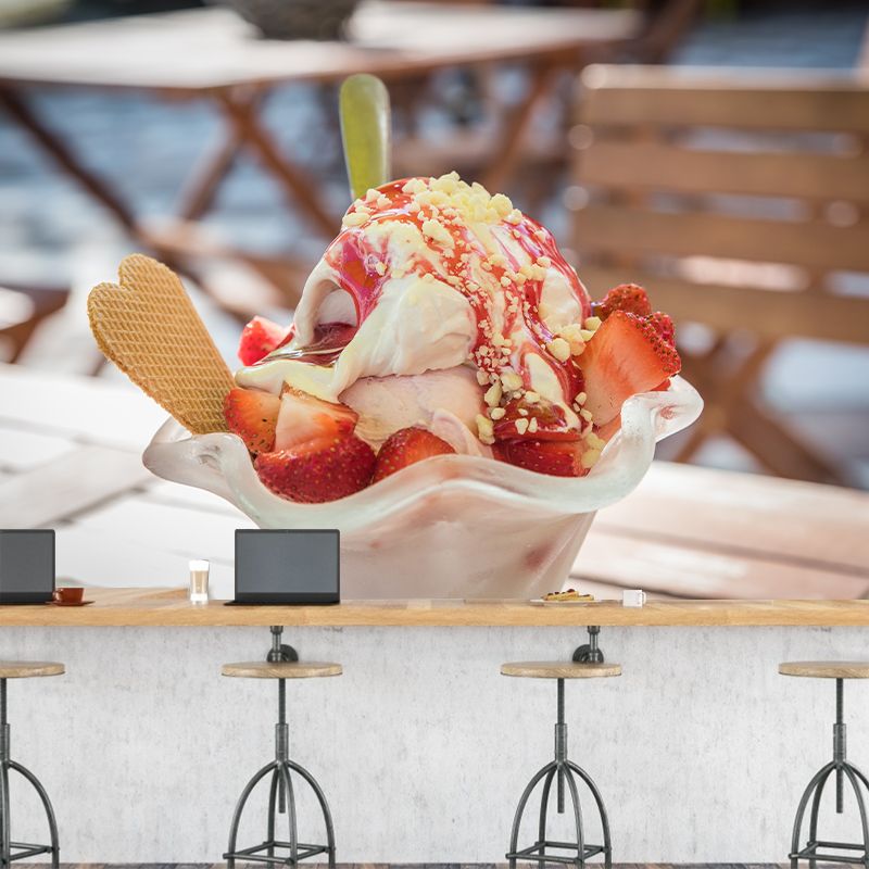 Modern Dessert Food Mural Wallpaper for Commerce Shop Decoration Wall Decal