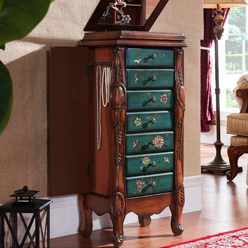 Traditional Vertical Lingerie Chest Wood Storage Dresser for Home