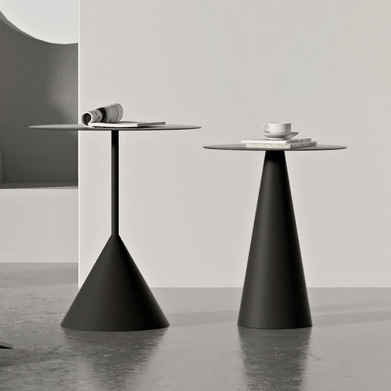 Mid-Century Modern Pedestal Coffee Table Metal Round Cocktail Table