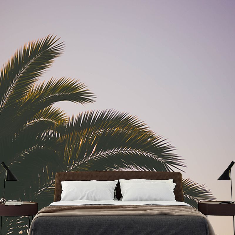 Tropical Plants Stain Resistant Wall Mural Washable Wallpaper Sitting Room Wall Mural