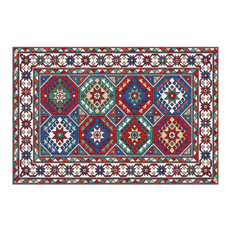 Boho Print Carpet Polyester Area Rug Stain Resistant Rug for Home Decoration