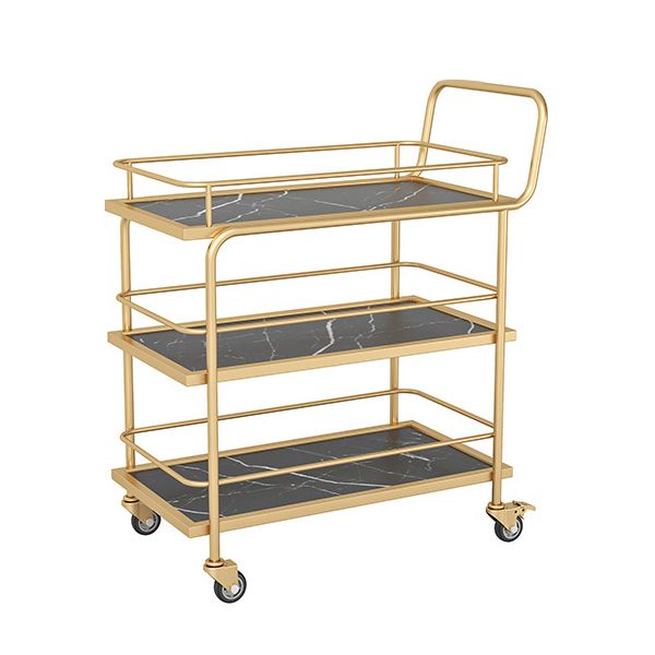 33.86"H Metal Modern Prep Table Rolling Prep Table for Home Use