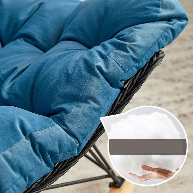 Modern Cushions Rocker Chair Metal Frame Nailheads Design Spindle Rocker Chair