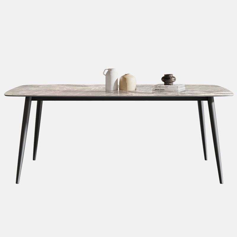 Mesa de comedor estándar de forma rectángulo industrial Mesa de comedor gris sinterizada para cocina