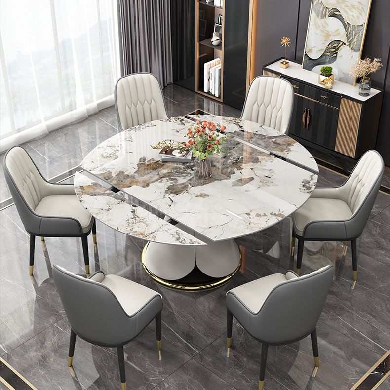 Contemporary Pedestal Dining Table Round Dinner Table for Home
