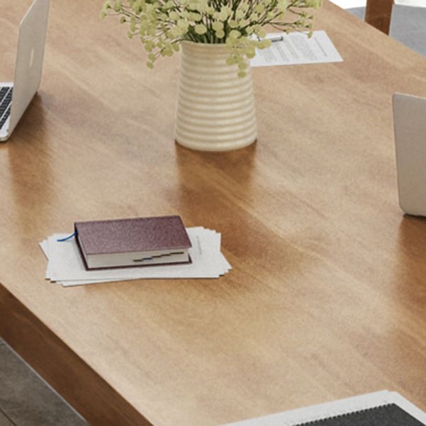 27" Wide Contemporary Writing Desk Solid Wood Brown Office Desk