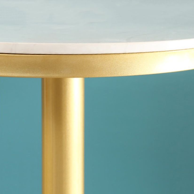 Glam Style 1/3 Pieces Artificial Marble Bar Table Set Fixed Table Counter Set