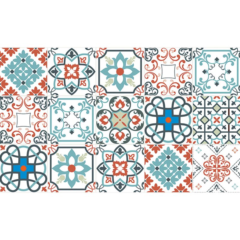 Mosaic Tiles Wallpaper Panel Set Peel and Paste Bohemian Bathroom Wall Decor, 3.5' L x 23.5" W