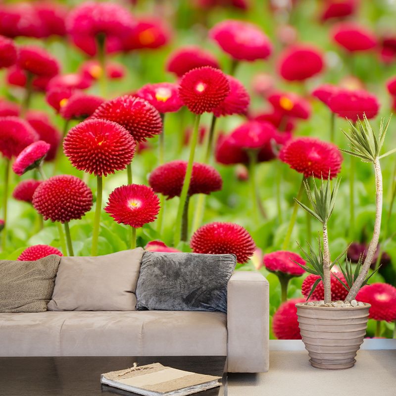 Customized Contemporary Flowers Mural Mildew Resistant for Sitting Room Bedroom