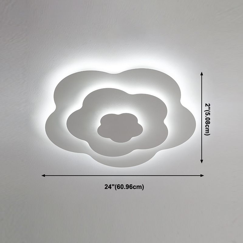 Plafonnier LED géométrique blanc en fer laqué de style moderne avec abat-jour en acrylique