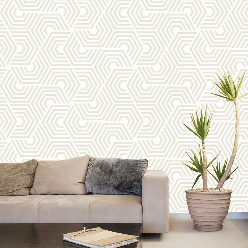 Hexagon Print Wallpaper Murals Simplicity Moisture Resistant Bedroom Wall Covering, Optional Size
