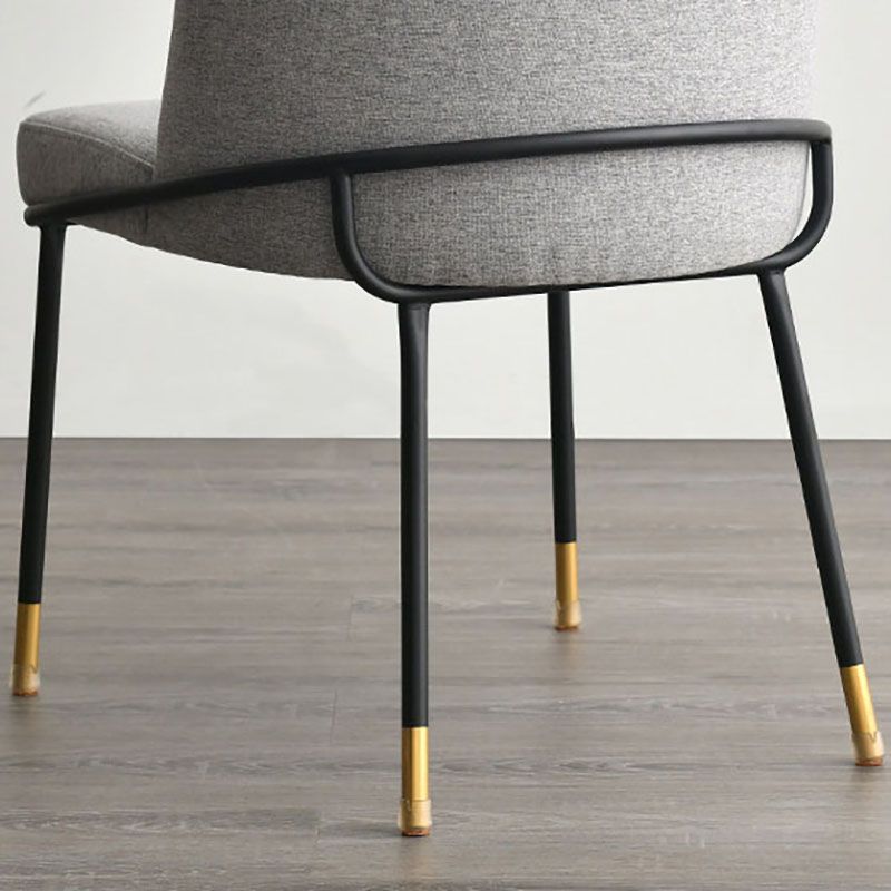Sillas laterales de tela de comedor escandinavo Silla con respaldo sólido sin brazos