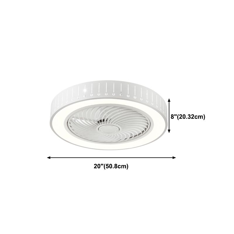 Ventola rotonda Light Light MODER MODER MODER METAL 1 Luce Luce Light in bianco