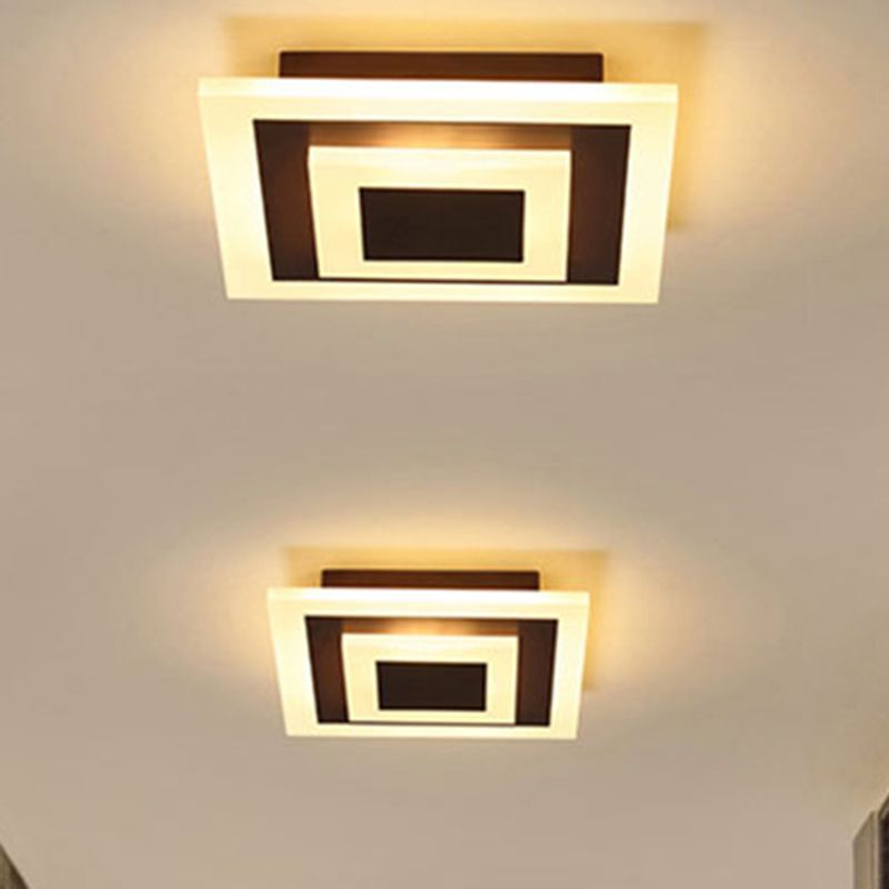 Luz de techo empotrada de forma cuadrada, lámpara de techo acrílica elegante y moderna para cocina de pasillo