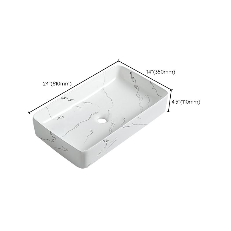Modern Porcelain Trough Sink Oval-shape Trough Bathroom Sink