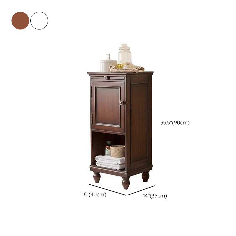 15.7" W 1 - Door Accent Cabinet in Rubberwood with Open Storage