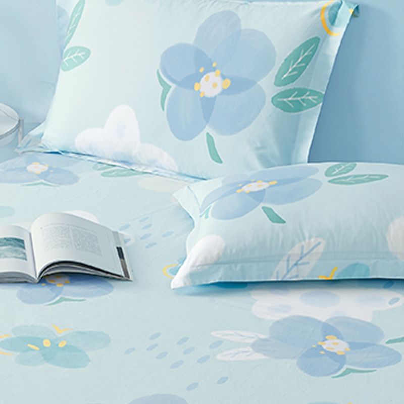 Trendy Fitted Sheet Floral Patterned Ultra-Soft Cotton Non-Pilling Fitted Sheet