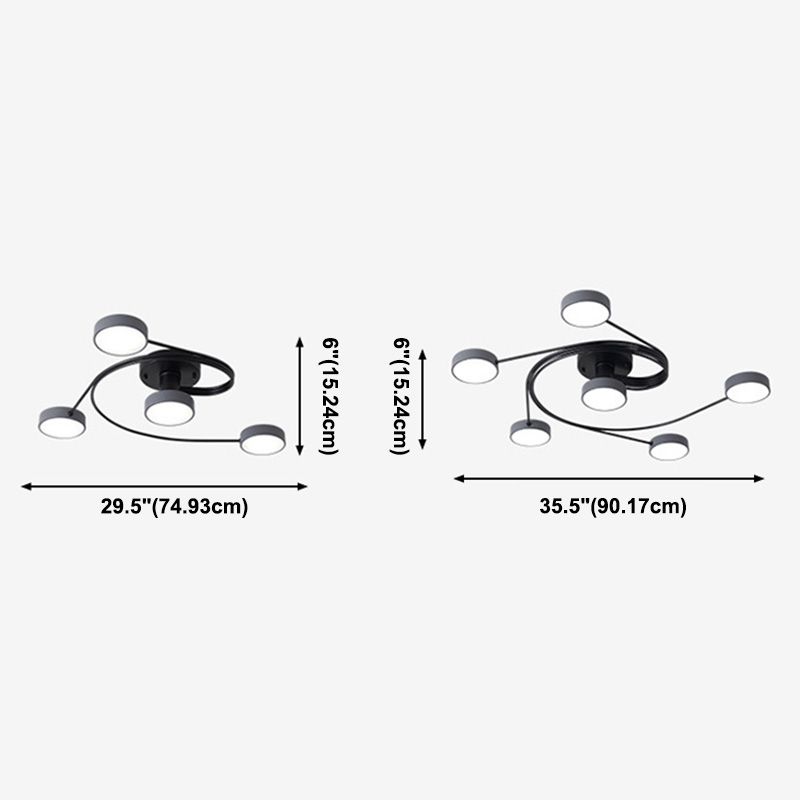 Nordic Style Flush Mount Plafondlamp Eenvoudige Moderne Creatieve Plafondlamp voor Woonkamer