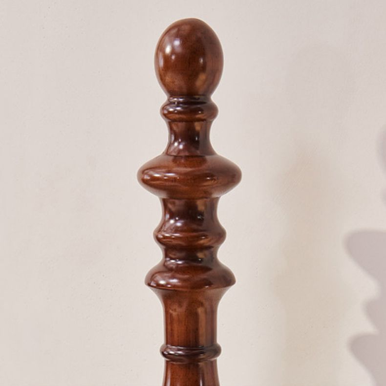 French Country Espresso Four Poster Bed Walnut Poster Bed with Headboard