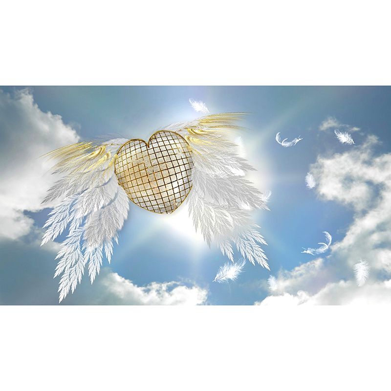 Decorative Wall Mural Feather Printed Sitting Room Wall Mural