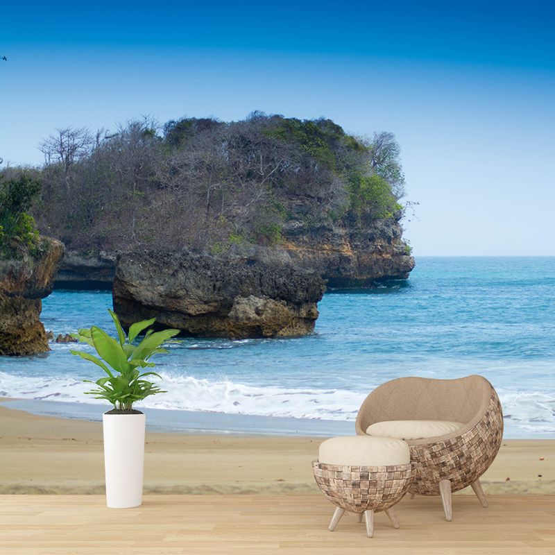 Tropical Beach View Wall Mural for Sleeping Room Home Decor, Made to Measure