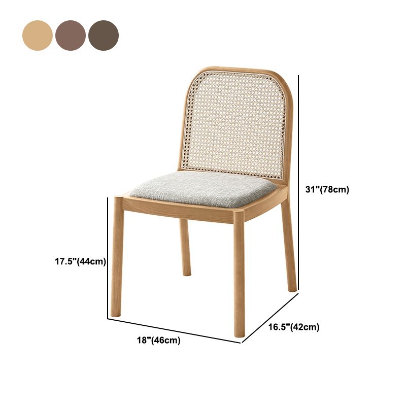 Traditional Armless Dining Chairs Solid Wood Side Chair Set for Home