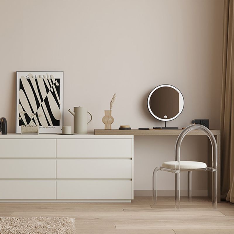 Modern With Drawer Solid Wood Lighted Mirror Bedroom Make-up Vanity