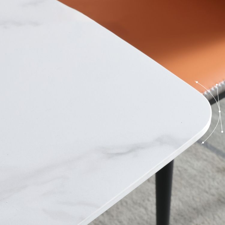 Contemporary Table Set with Sintered Stone Table and Upholstered Chairs