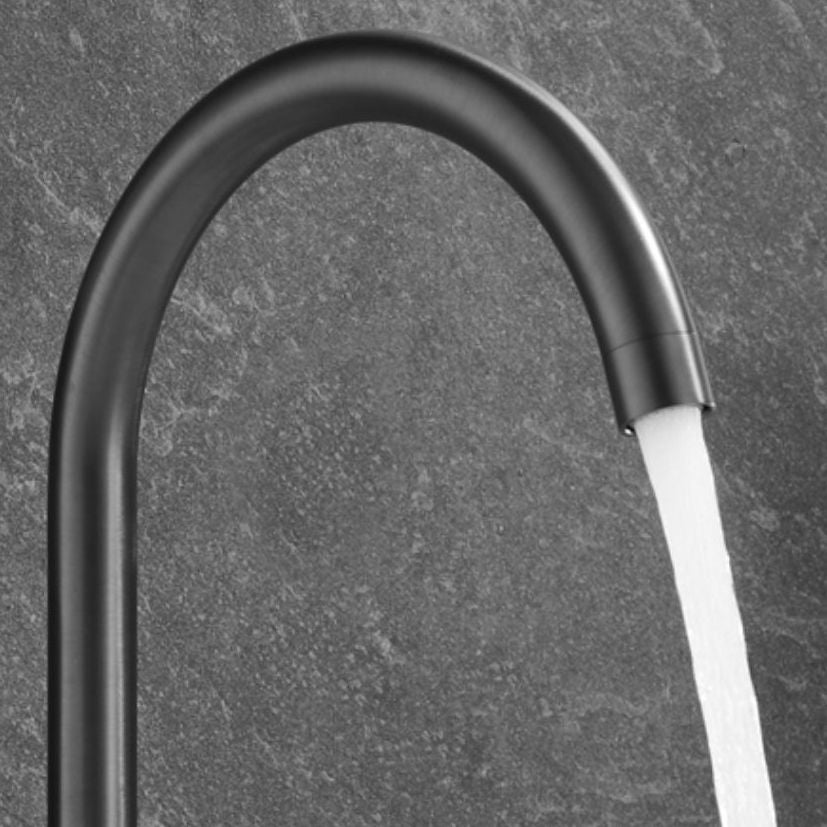 Contemporary Deck Mounted Copper Tub Faucet Low Arc Roman Tub Faucet Set