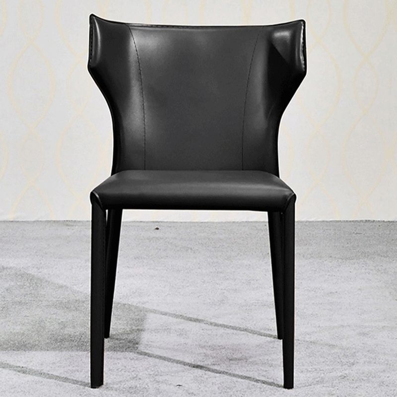 Contemporary Faux Leather Kitchen Chairs Wingback Side Chairs