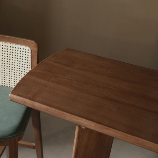 Glam Solid Wood Counter Wine Table Double Pedestal Living Room Bar Table