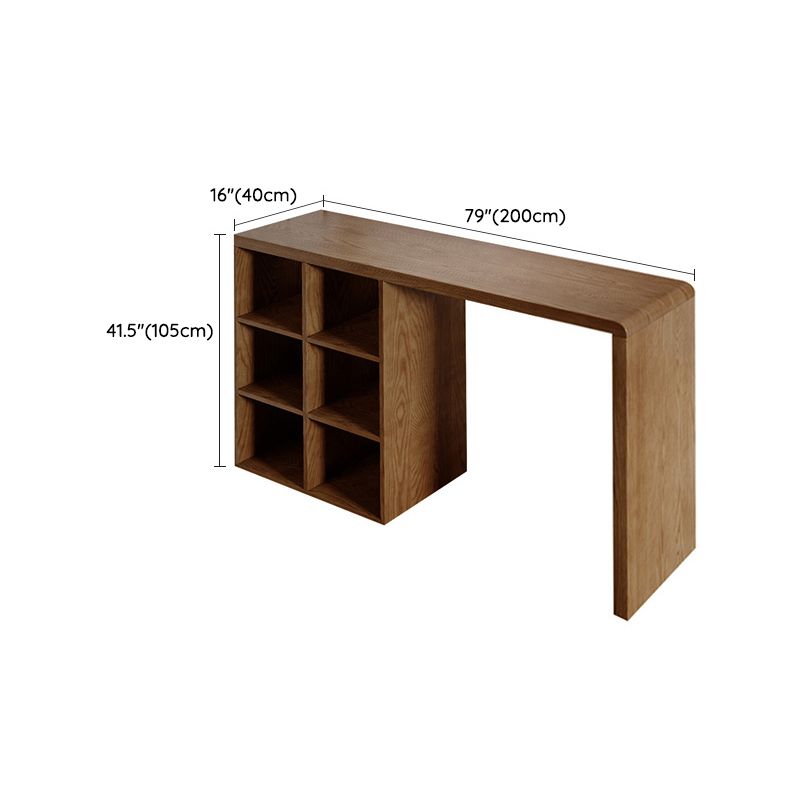 Modern Style Bar Table Rectangle Solid Wood Bar Table for Living Room