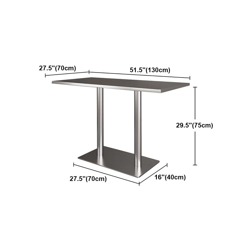 Industrial Style Dining Site Table Stainless Steel Dining Room Collection