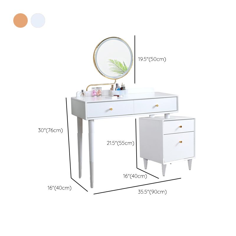 Contemporary Dressing Table Cherry Bedroom Lighted Mirror Standing Make-up Vanity