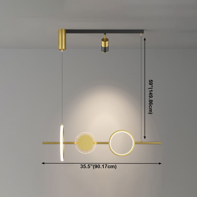 Geometric Island Lighting Fixtures Contemporary Metal Island Lighting Ideas in Gold