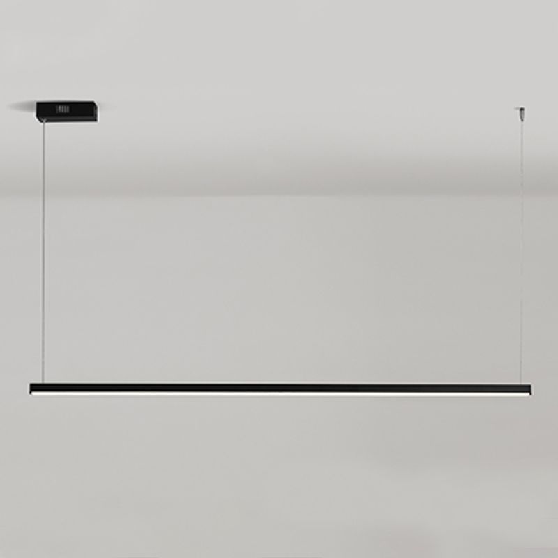 Modern Style Linear Shape Island Light Metal 1 Light Island Lighting Idea in Black